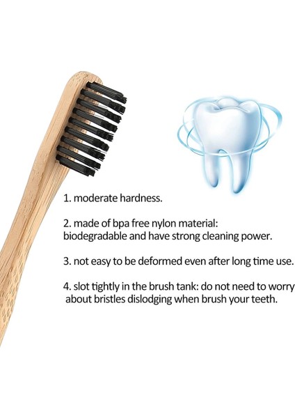 No.4 Tarzı Dro Doğal Bambu Diş Fırçası Yumuşak Kıl Çevre Dostu Seyahat Diş Fırçası Ağız Bakımı Ahşap Saplı Cepillo De Dientes (Yurt Dışından) fırsatları