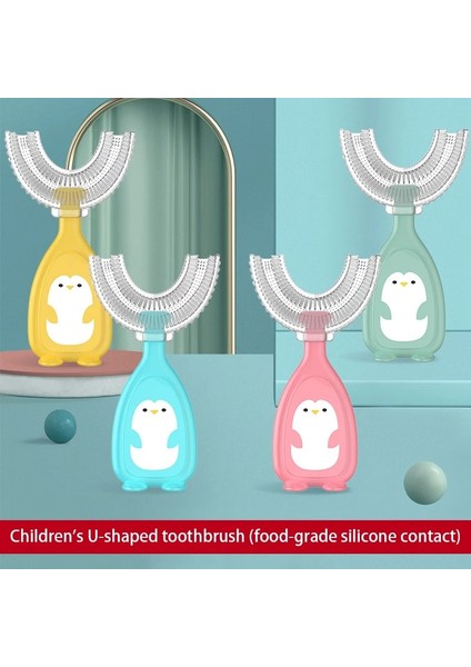 Küçük Stil Manuel Toothbru Derece U-Şekilli Çocuk Ağız Bakımı Fırçası Çocuklar Için Yumuşak Silikon Diş Beyazlatma Temizleme Aracı (Yurt Dışından)