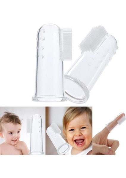 1 Adet Stil Bebek Çocuk Yumuşak Silikon Parmak Diş Fırçası ve Sakız Masajı Fırça Ağız Sağlığı Bakımı Şeffaf Temizleme Diş Aracı Bebek Ağız Bakımı (Yurt Dışından)