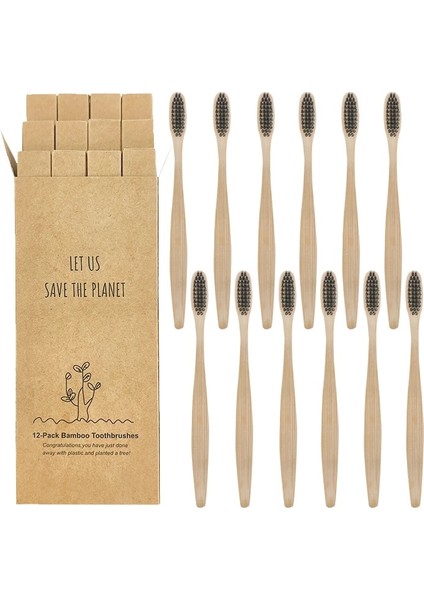 1194-N-1 Stili Bambu Diş Fırçası Çevre Dostu Ürün Vegan Diş Fırçası Gökkuşağı Siyah Ahşap Yumuşak Elyaf Yetişkinler Ağız Bakımı Için Seyahat Seti (Yurt Dışından)