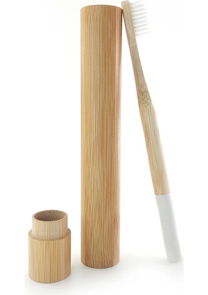 493-D-1 Stili Bambu Tüplü Bambu Diş Fırçası Çevre Dostu Doğal Bambu Diş Fırçası Seyahat Çantası Yumuşak Kafa Dişleri Bruacking (Yurt Dışından)
