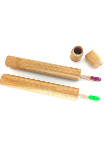493-D-1 Stili Bambu Tüplü Bambu Diş Fırçası Çevre Dostu Doğal Bambu Diş Fırçası Seyahat Çantası Yumuşak Kafa Dişleri Bruacking (Yurt Dışından)