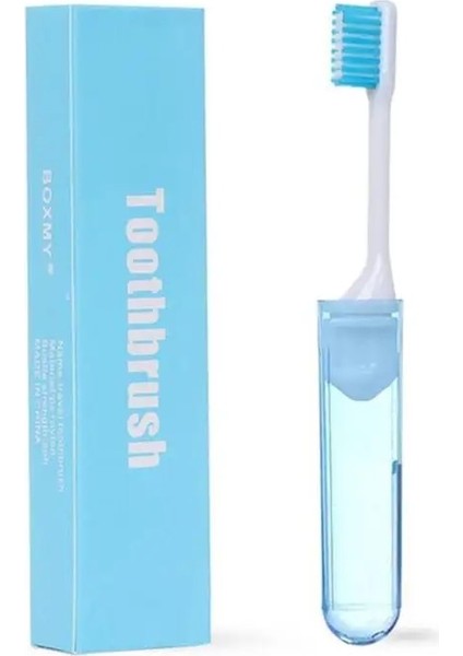 Mavi Stil 1 Adet Katlanır Diş Fırçası Kömür Elyaf Taşınabilir Kompakt Seyahat Kamp Yumuşak Diş Fırçası Hijyen Unisex Bakım Temizleme Araçları (Yurt Dışından)