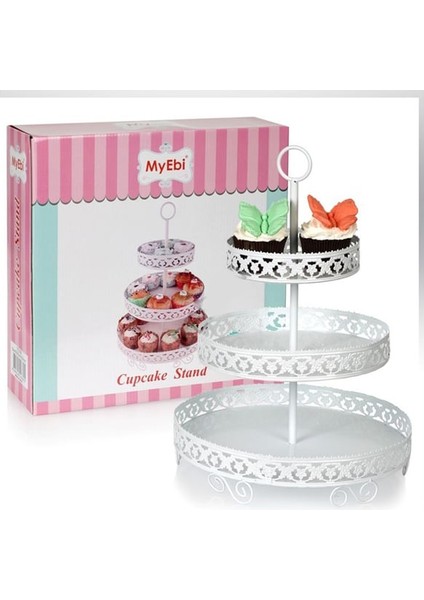 Metal Cupcake Standı 3 Katlı