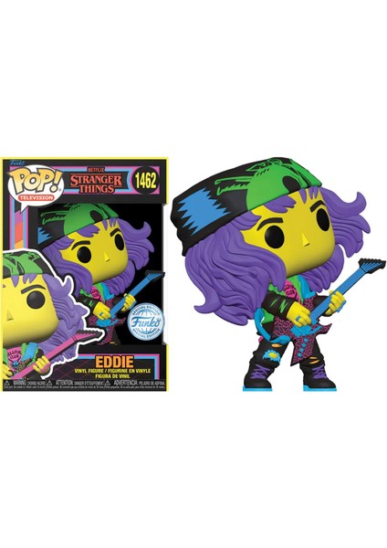 Pop Television Stranger Things Season S3 -Eddie With Guitar Blacklight Special Edition