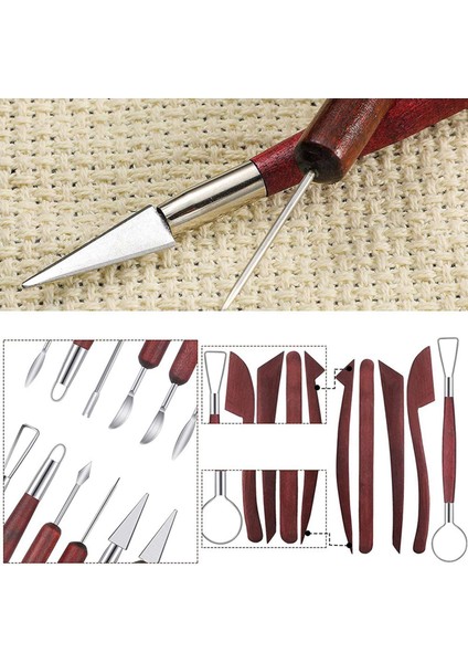 22 Parça Kil Şekillendirici Seti Ahşap Saplı Kil Çömlek Şekillendirici Araçları Dıy Ahşap Kil Araçları Çift Taraflı Oyma Aracı (Yurt Dışından) modelleri