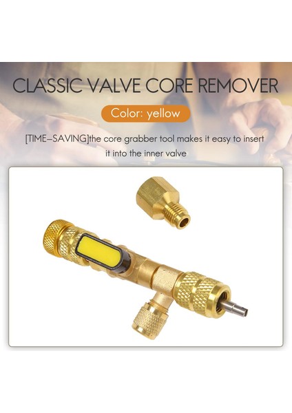 R410A R22 Valf Çekirdek Sökücü Takma Aracı, R404A R407C R134A R12 R32 Hvac Sistemi Için Çift Boyutlu Sae 1/4 ve 5/16 Portlu (Yurt Dışından)