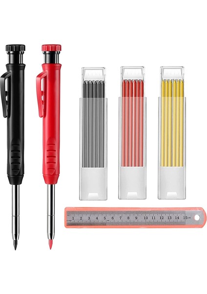 Adet Marangoz Kalem Seti Katı Marangoz Kalem Marangozluk Otomatik Kalem Seti Işaretleme Aracı Marangoz Scriber (Yurt Dışından)