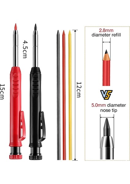 Adet Marangoz Kalem Seti Katı Marangoz Kalem Marangozluk Otomatik Kalem Seti Işaretleme Aracı Marangoz Scriber (Yurt Dışından) fiyatları