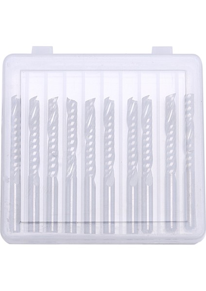 10 Adet Cnc Freze Uçları 3.175 x 22MM Tek Flüt Spiral Karbür (Yurt Dışından)