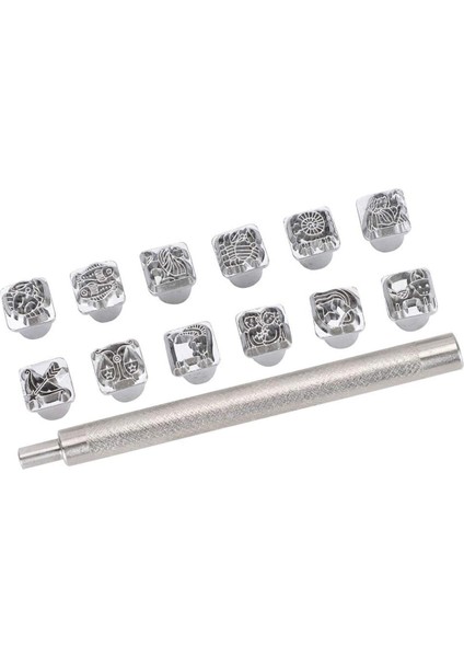 12 Adet Yumruk Aracı On Iki Takımyıldızı Desen Dıy Stamper + 1 Adet Kolu (Yurt Dışından)