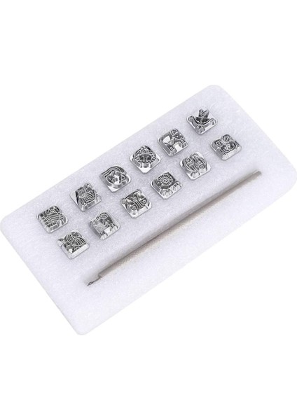 12 Adet Yumruk Aracı On Iki Takımyıldızı Desen Dıy Stamper + 1 Adet Kolu (Yurt Dışından)