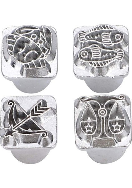 12 Adet Yumruk Aracı On Iki Takımyıldızı Desen Dıy Stamper + 1 Adet Kolu (Yurt Dışından)