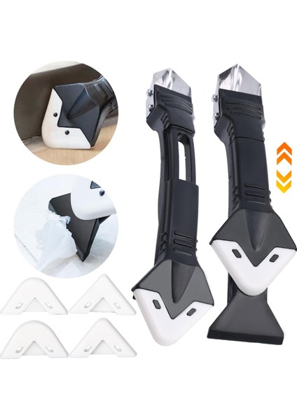 1/5 Adet Çok Fonksiyonlu Çift Kafa Metal Tutkal Silecek / 5 In 1 Silikon Temizleyici / Mastik Pürüzsüz Plastik Kenar Kazıyıcı / Güzellik Kalafat Kalıbı (Yurt Dışından)
