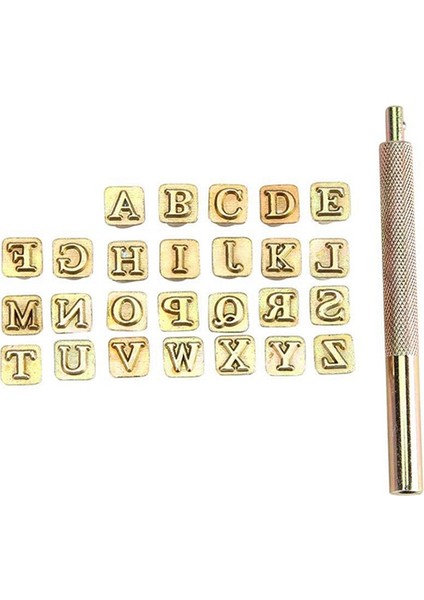 26 Adet Çelik Alfabe Pul Punch Seti 7'si 1 Arada Ayarlanabilir Dikiş Kanal Açma ve Kırma Kenar Eğimli (Yurt Dışından) modelleri
