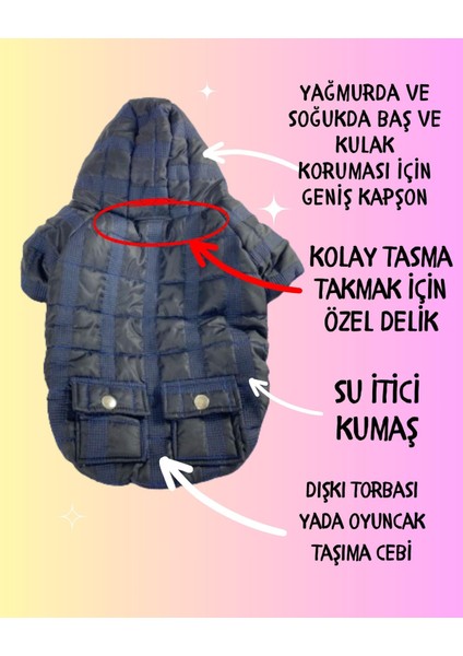 Black Navy Comfie Köpek Montu, Köpek Ceketi, Köpek Dış Giyim modelleri