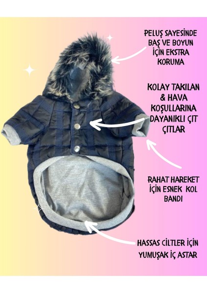 Black Navy Comfie Köpek Montu, Köpek Ceketi, Köpek Dış Giyim fırsatları