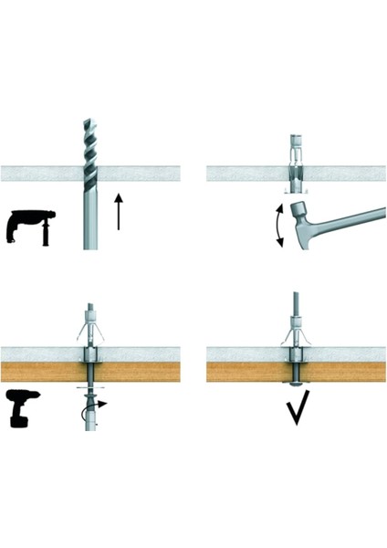 Paraşüt Tipi Çelik Dubel Alçıpan Dübeli 6X52 mm 10 Adet