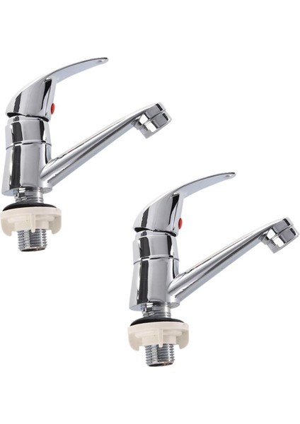 2x Banyo Lavabo Krom Kaplama Tek Kolu Havza Musluk Su Musluğu (Yurt Dışından)