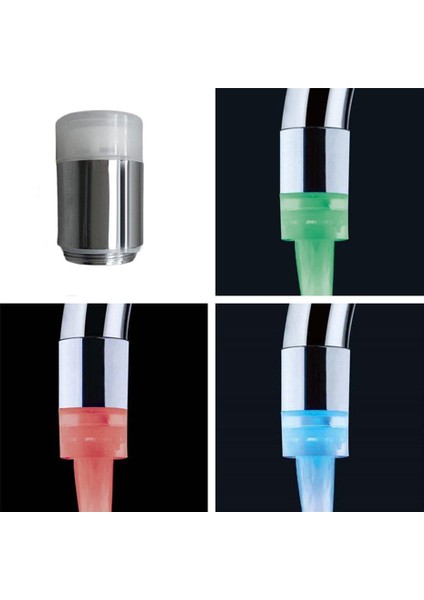 Su Glow Duş 3 Renk Değişen LED Musluk Musluk Işık Sıcaklık Sensörü (Yurt Dışından) modelleri