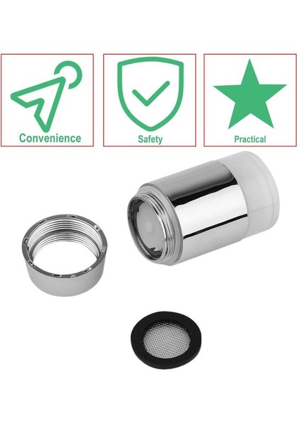 Su Glow Duş 3 Renk Değişen LED Musluk Musluk Işık Sıcaklık Sensörü (Yurt Dışından) indirimleri