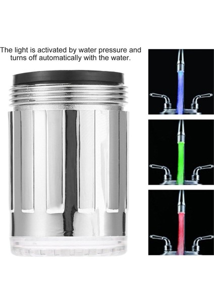 Ma 1 Çift Renkli LED Işık Su Glow Musluk Musluk Kafası Paslanmaz Çelik Su Musluğu (Yurt Dışından) modelleri