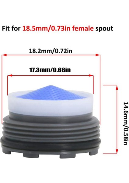 1.2gpm Musluk Yedek Parça Ekleme Filtresi, Kısıtlayıcı Havalandırıcı, 8 Paket (Mavi+Siyah) 18,5 mm ve 16,5 mm (Yurt Dışından)