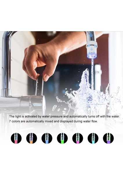 Ma 7 Renk LED Işık Su Glow Musluk Musluk ve Musluk Yön Değiştirme Vanası Adaptörü (Yurt Dışından) indirimleri