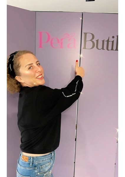 Siyah Zımba Detay Sweat fiyatları