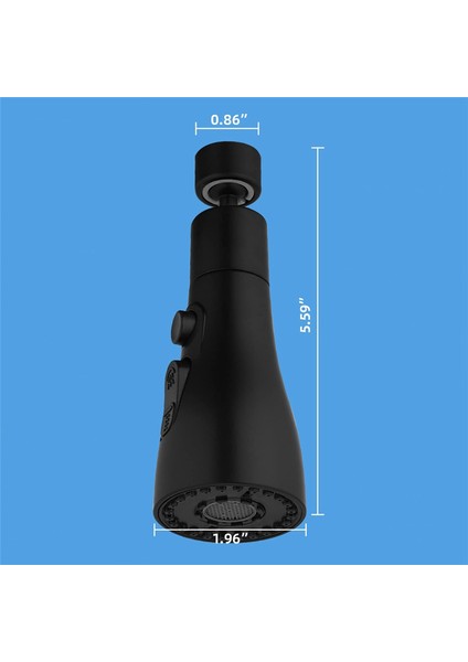 Namuny Musluk Havalandırıcı, 3 Modlu Mutfak Banyo Musluk Fıskiye Filtresi, 2 (M22 ve F24) Adaptörlü, 360 Derece Dönebilen Musluk Siyah (Yurt Dışından) indirimleri