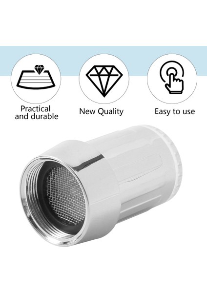Renk LED Işık Su Glow Musluk Musluk ve Musluk Yön Değiştirme Vanası Adaptörü-Gümüş (Yurt Dışından) modelleri