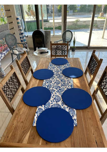 Mavi Mercan Desen Runner ve Supla Takım