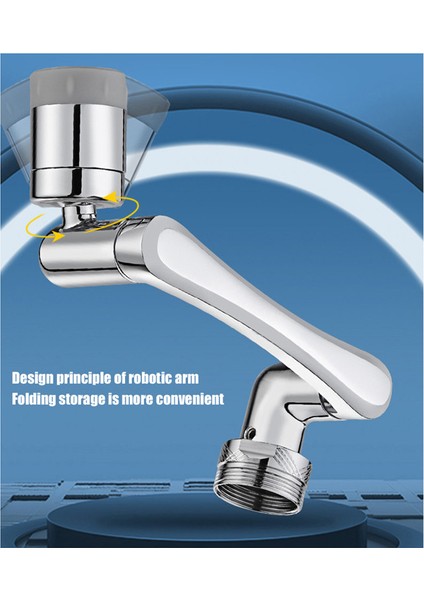 1080° Dönebilen Filtre Musluk Püskürtme Başlığı Lavabo Musluk Genişletici Adaptör Anti-Sıçrama Mutfak Musluk Uzatın Banyo Aksesuarları (Yurt Dışından)