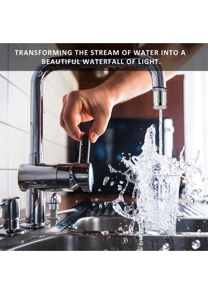 Renk Rgb Renkli LED Işık Su Glow Paslanmaz Çelik Musluk Musluk Başlığı (Yurt Dışından) fırsatları