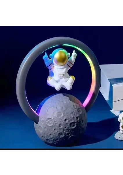 Manyetik Astronot Tasarımlı Bluetooth Hoparlör Gece Lambası Şarjlı Dokunmatik fırsatları