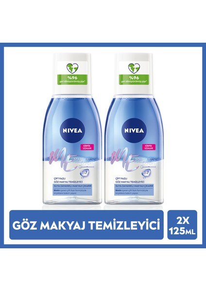 Nivea Make Up Expert Çift Fazlı Göz Makyaj Temizleyici 125 Ml X2 Adet, Etkili Makyaj Temizleme