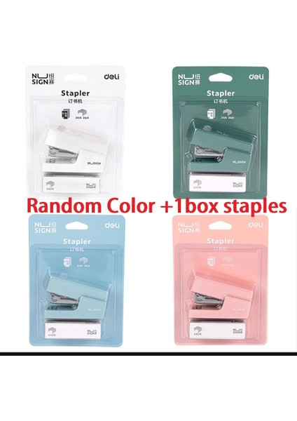 Rastgele-1 Kutu Zımba Stili Nusign Mini Zımba Küçük Zımba Taşınabilir Ofis El Emek Tasarruflu Zımba Ciltleme Aracı Öğrenciler Kırtasiye Aksesuarları (Yurt Dışından)