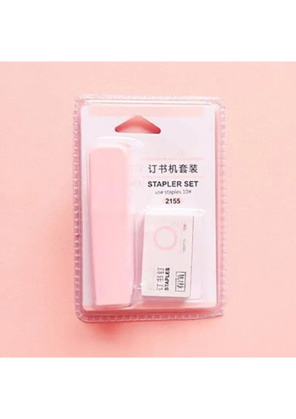 Pembe Tarzı 1 Takım Mini Zımba Zımba Kiti Taşınabilir Emek Tasarruflu No. 10 Zımba Ofis Öğrenci Kağıt Ciltleme Makinesi Zımba Kırtasiye (Yurt Dışından)