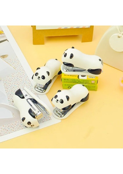 Karikatür Mini Panda Zımba Seti Okul Ofis Malzemeleri Kırtasiye Kağıt Bağlayıcı Kitap Öğrenci Hediyeleri (Yurt Dışından) fiyatları