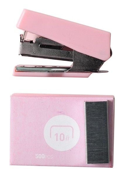 Pembe Tarzı Mini Macarone Renkli Metal Zımba Seti Wittaples Araçları Kırtasiye Ofis Okul Öğrenci Malzemeleri (Yurt Dışından)