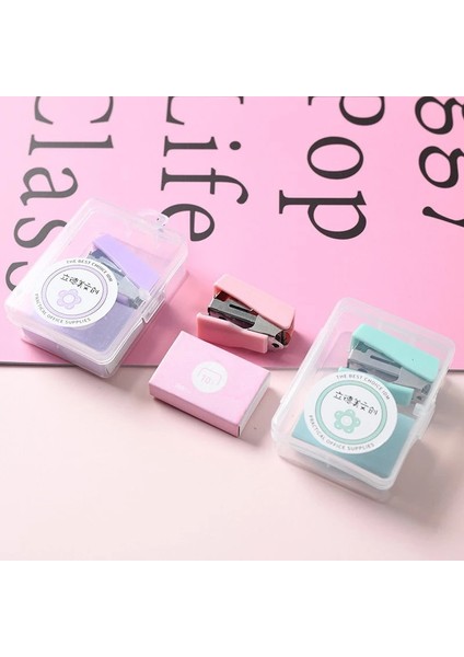 Pembe Tarzı Mini Macarone Renkli Metal Zımba Seti Wittaples Araçları Kırtasiye Ofis Okul Öğrenci Malzemeleri (Yurt Dışından)