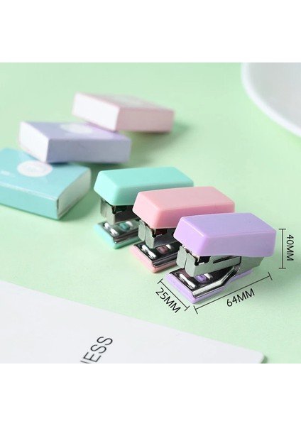 Pembe Tarzı Mini Macarone Renkli Metal Zımba Seti Wittaples Araçları Kırtasiye Ofis Okul Öğrenci Malzemeleri (Yurt Dışından)