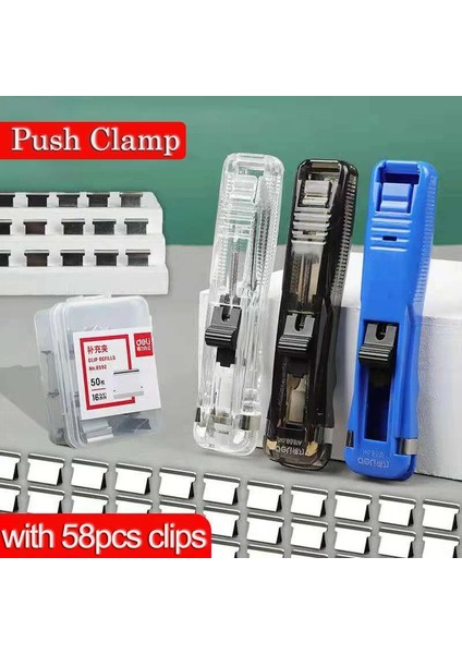 Şeffaf Stil Yeni Itme Klipsi Zımba Zımba Sökücü Binder Itme Kelepçe Bant Dağıtıcı Ataşlar Ofis Malzemeleri Seti Masaüstü Zımba Ofis (Yurt Dışından) modelleri