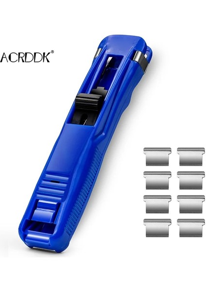 Mavi Stil Klip Itmeli Zımba Sabit Klipler Zımba Bağlama Klipsi Yeniden Kullanılabilir Taşınabilir Itmeli Klemp Zarar Vermez Belge Kağıdı Fc Için Kağıt (Yurt Dışından)