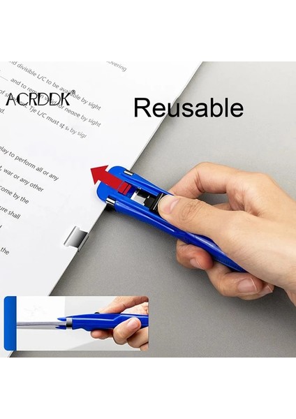 Mavi Stil Klip Itmeli Zımba Sabit Klipler Zımba Bağlama Klipsi Yeniden Kullanılabilir Taşınabilir Itmeli Klemp Zarar Vermez Belge Kağıdı Fc Için Kağıt (Yurt Dışından) modelleri