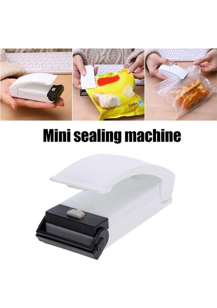 Beyaz Stil Taşınabilir Çok Fonksiyonlu Mini Kapama Makinesi Isı Mühürleyen Ambalaj Kapama Makinesi Isı Mühürleyen El Aleti Ev (Yurt Dışından)