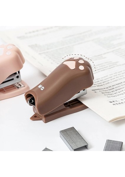 Pembe Set Stili Netto Mini Zımba Seti 12 # Zımba ile Sevimli Kedi Paw Kağıt Binder Kırtasiye Ofis Ciltleme Araçları Okul Malzemeleri A6622 (Yurt Dışından) indirimleri