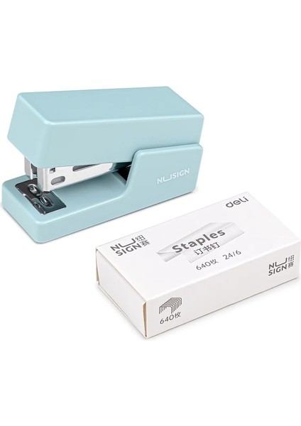 Pembe Tarzı Mini Morandi Renkli Metal Zımba Seti Wittaple Ciltleme Araçları Kırtasiye Ofis Okul Öğrenci Malzemeleri F345 (Yurt Dışından) modelleri