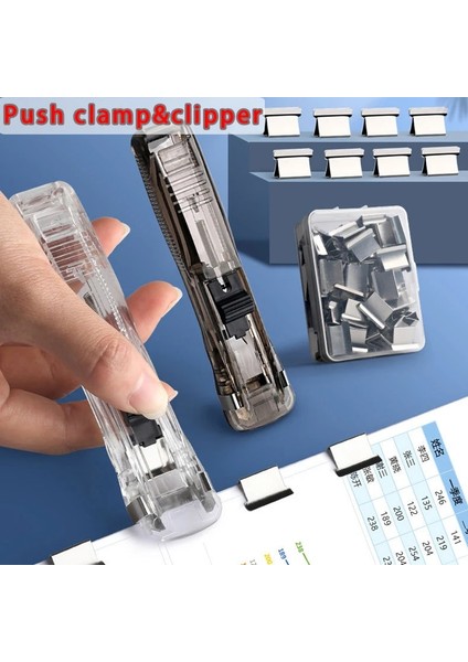 Beyaz Stil Metal Klip Itmeli Zımba Sökücü Kağıt Sabitleme Düzenleyici Zımba Yeniden Kullanılabilir Itmeli Kelepçe Hasar Vermez Kağıt Ciltleme Dosya Ataş Itme (Yurt Dışından) fiyatları