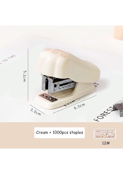 Krem Seti Stili Taşınabilir Mini Zımba Seti 12 # Zımba Sevimli Kedi Paw Kağıt Bağlayıcı Kırtasiye Ofis Ciltleme Araçları Okul Malzemeleri F622 (Yurt Dışından)
